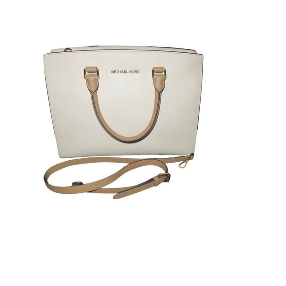 Michael Kors Selma Color Block Saffiano Leather Crossbody Tote 2WAY Handbag